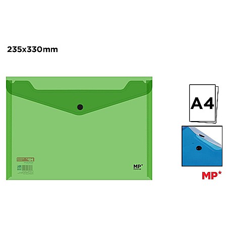 Mape tip plic cu capsa - MAPA PLASTIC IPB A4 CU CAPSA VERDE INCHIS TRANSPARENT PC543-08