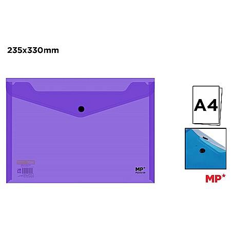 Mape tip plic cu capsa - MAPA PLASTIC IPB A4 CU CAPSA MOV TRANSPARENT PC543-09