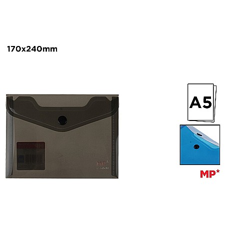 Mape tip plic cu capsa - MAPA PLASTIC IPB A5 CU CAPSA NEGRU TRANSPARENT PC544-01