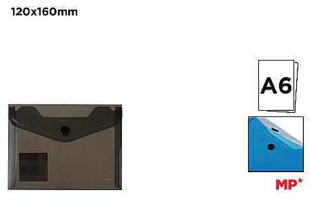 Mape tip plic cu capsa - MAPA PLASTIC IPB A6 CU CAPSA NEGRU TRANSPARENT PC545-01