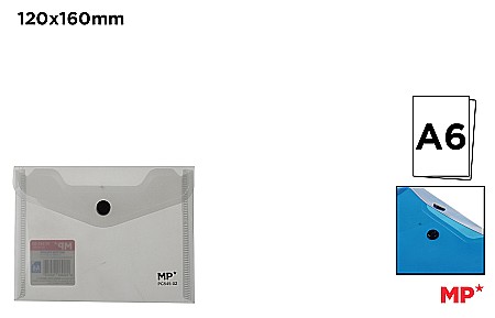 Mape tip plic cu capsa - MAPA PLASTIC IPB A6 CU CAPSA GRI TRANSPARENT PC545-02