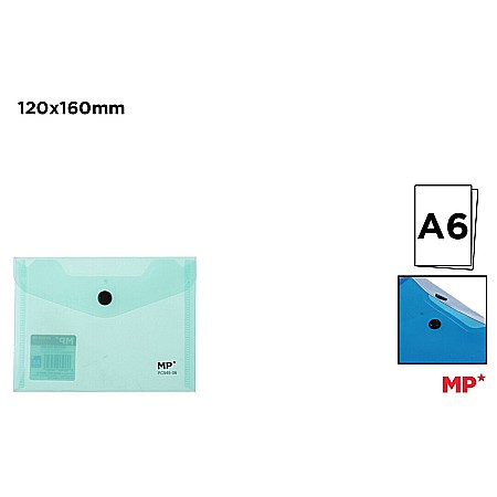 Mape tip plic cu capsa - MAPA PLASTIC IPB A6 CU CAPSA TURQUOISE TRANSPARENT PC545-06