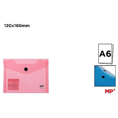 Mape tip plic cu capsa - MAPA PLASTIC IPB A6 CU CAPSA ROSU CORAL TRANSPARENT PC545-12