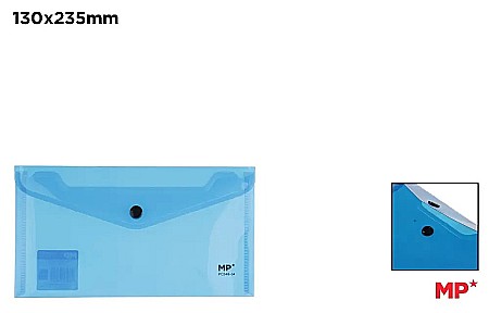 Mape tip plic cu capsa - MAPA PLASTIC IPB DL CU CAPSA ALBASTRU DESCHIS TRANSPARENT PC548-04