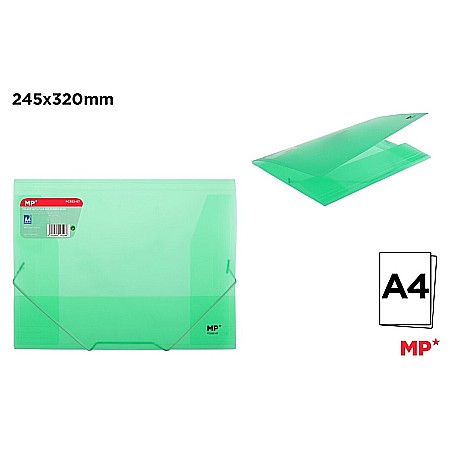 Dosar plic din plastic cu elastic - DOSAR PLIC PP A4 IPB CU ELASTIC VERDE MAR TRANSLUCID PC552-07