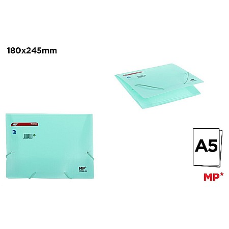 Dosar plic din plastic cu elastic - DOSAR PLIC PP A5 IPB CU ELASTIC TURQUOISE PC553-03