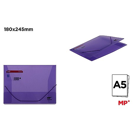 Dosar plic din plastic cu elastic - DOSAR PLIC PP A5 IPB CU ELASTIC VIOLET TRANSLUCID PC554-09