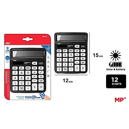 APARATURA PENTRU BIROU - CALCULATOR BIROU IPB 12DIG NEGRU PE028
