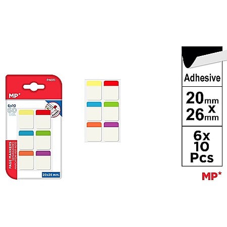 ORGANIZARE SI ARHIVARE - INDEX ADEZIV IPB PAGE MARKERS 20*26MM 6*10PCS PN311