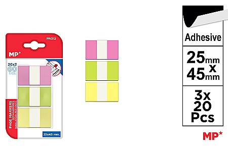 Indecsi autoadezivi, pagemarkere - INDEX ADEZIV IPB PAGE MARKERS 25*45MM 3*20PCS PN312