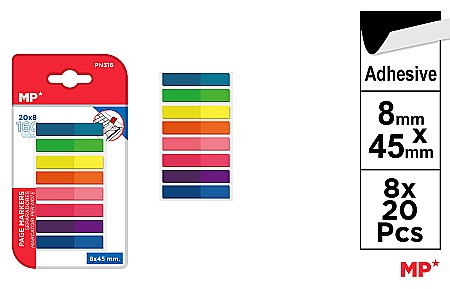 ORGANIZARE SI ARHIVARE - INDEX ADEZIV IPB PAGE MARKERS 8*45MM 8*20PCS PN316