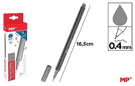 INSTRUMENTE DE SCRIS - FINELINER IPB VARF 0.4MM ARGINTIU PE206PL-S