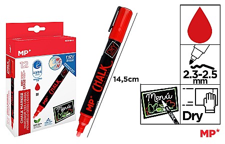 Marker Creta lichida - MARKER CRETA IPB VARF 2.3MM-2.5MM ROSU PE551R-S