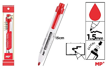 Marker whiteboard - MARKER WHITEBOARD IPB CU CLICK 1.5MM ROSU PE540R-S