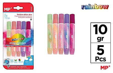 Lipici/ Adezivi/ Pistoale silicon - LIPICI CU SCLIPICI IPB 10GR 5/SET CULORI RAINBOW PE900