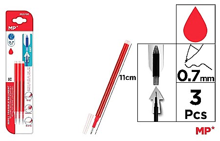 INSTRUMENTE DE SCRIS - MINA TERMICA PIX IPB 0.7MM 3/SET ROSU PE172R