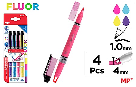 Textlinere - TEXTMARKER IPB FLUO 2 CAPETE 4/SET VARF 1MM-4MM PE529
