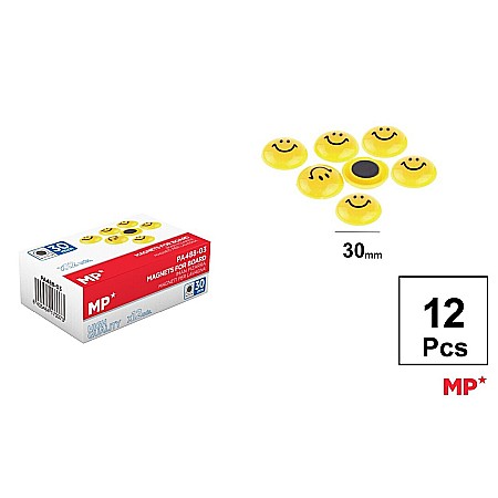 MIJLOACE DE PREZENTARE - MAGNETI IPB 30MM 12/SET SMILEY FACES PA488-03
