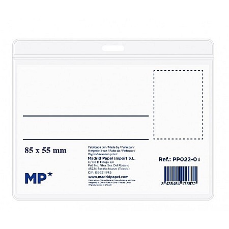 MIJLOACE DE PREZENTARE - BUZUNAR ECUSON IPB 55*85MM ORIZONTAL PP TRANSPARENT PP022-01