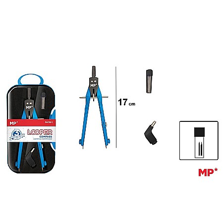 Compas - COMPAS IPB PROFESIONAL 3 PIESE/SET ALBASTRU PA118-1