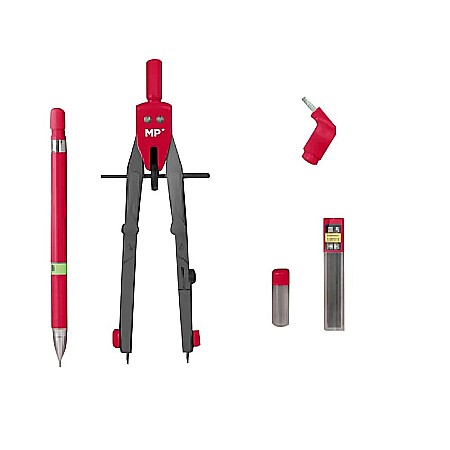 Compas - COMPAS IPB 170MM 5 PIESE ROSU PA119-2