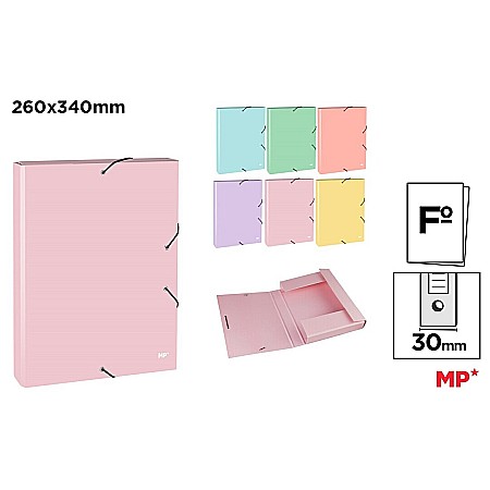 Mape carton cu elastic - MAPA CARTON A4 3CM CU ELASTIC CULORI PASTEL PC114-01