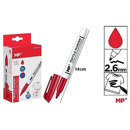 Markere textile - MARKER TEXTILE IPB VF ROTUND 2.6MM ROSU PE472R-S