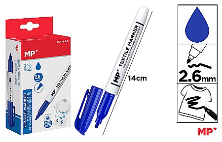 Markere textile - MARKER TEXTILE IPB VF ROTUND 2.6MM ALBASTRU PE473A-S