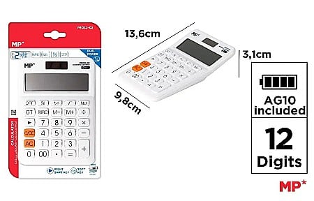 APARATURA PENTRU BIROU - CALCULATOR BIROU IPB 12DIG ALB PE032-02