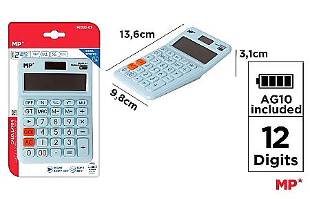 APARATURA PENTRU BIROU - CALCULATOR BIROU IPB 12DIG ALBASTRU PE032-03