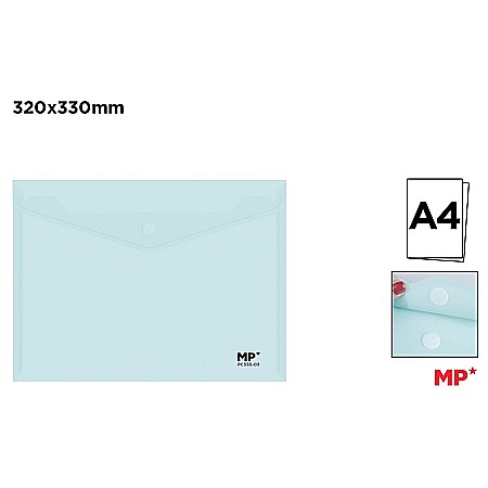 Mape tip plic cu capsa - MAPA PLIC IPB A4 CU ARICI TURQUOISE PC555-03