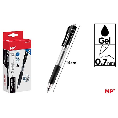 Pixuri cu gel - PIX CU GEL IPB 0.7MM CLICK NEGRU PE257N-S