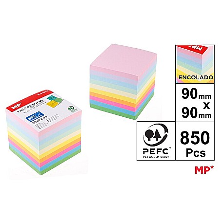 Cuburi de hartie - CUB COLOR IPB 90*90MM 850/SET CULORI NEON SI PASTEL PN030N-4