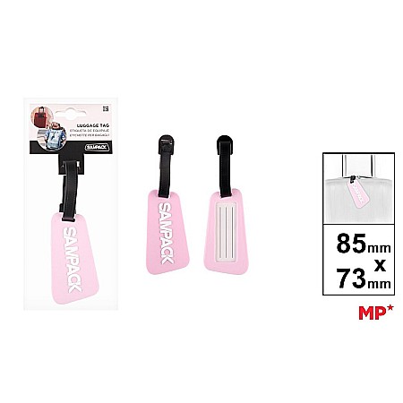 Breloc/ Inel chei, Eticheta bagaje - ETICHETE BAGAJE IPB 85*73MM SILICON ROZ PA361-20