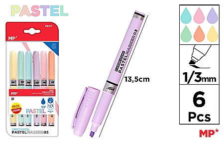 Textlinere - TEXTMARKER IPB PASTEL 6/SET VARF 1MM-3MM PE517