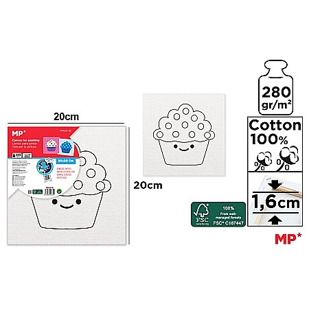 Panza/ Carton panzat pentru pictura - RAMA CU PANZA PREDESENATA IPB 20*20CM BRIOSA PP102-10