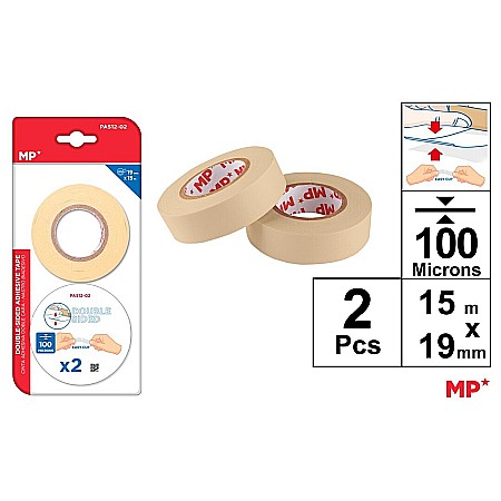 ARTICOLE DE BIROU - BANDA DUBLU ADEZIVA IPB 19MM*15M 2/SET PA512-02
