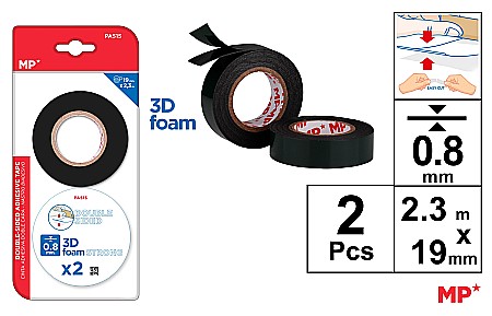 ARTICOLE DE BIROU - BANDA DUBLU ADEZIVA IPB 19MM*2.3M BURETATA 2/SET PA515