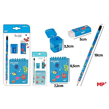 Seturi scolare - SET SCOLAR IPB 4 PIESE ANIMALE MARINE PA980-03