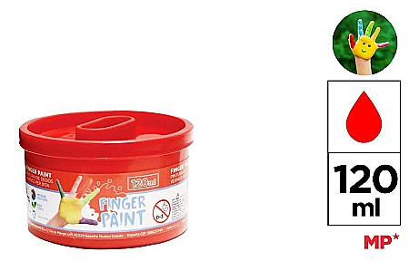 Tempera la bucata - TEMPERA PENTRU DEGETE IPB 120ML ROSU PP615-04