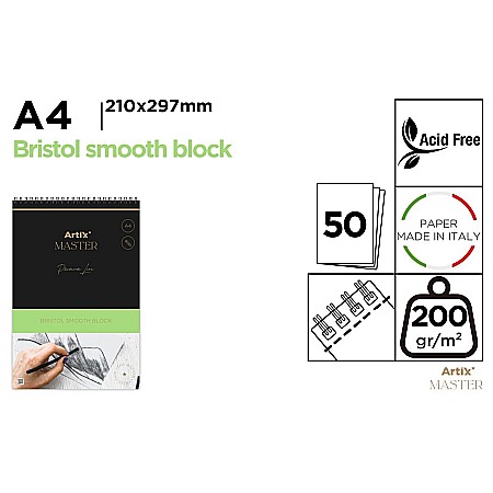 Blocuri de desen profesionale - BLOC DESEN SCHITE BRISTOL IPB A4 ARTIX SPIRA 50F 200GR/M2 PB1026