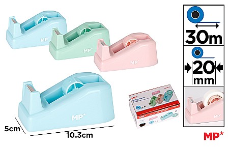 ARTICOLE DE BIROU - DISPENSER IPB PENTRU BANDA ADEZIVA 12*5CM CULORI PASTEL PA129CP