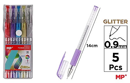 INSTRUMENTE DE SCRIS - PIX IPB 5 CULORI/SET GLITTER PASTEL PE105O-5