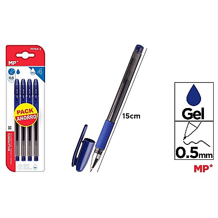 Pixuri cu gel - PIX CU GEL IPB 0.5MM 4/SET ALBASTRU PE164-2