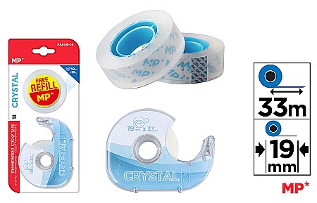 Dispensere - DISPENSER IPB + 2 BENZI ADEZIVE CRISTAL 19MM*33M TRANSPARENTE PA506-05