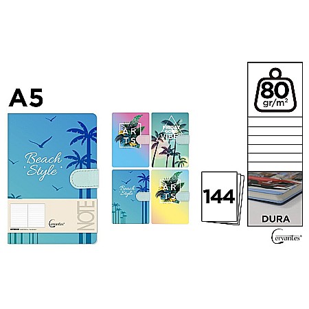 HARTIE PRODUSE DIN HARTIE - NOTES IPB A5 144 FILE FANTASY ARTS CLAPA MAGNETICA 13.4*19CM PB475-29