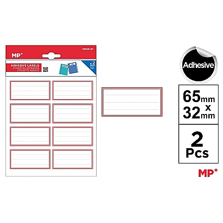 RECHIZITE SCOLARE - ETICHETE SCOLARE ADEZIVE IPB 2 COLI/SET ROSU PN125-87