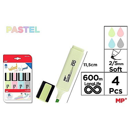 Textlinere - TEXTMARKER IPB 4 CULORI/SET PASTEL WIND PE534-02