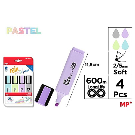 Textlinere - TEXTMARKER IPB 4 CULORI/SET PASTEL RAIN PE534-03