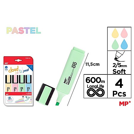 Textlinere - TEXTMARKER IPB 4/SET CULORI PASTEL PE534-04